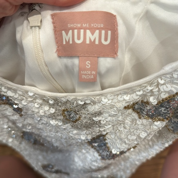 Show Me Your MuMu Lets Go White Sequin Mini Dress - Picture 3 of 3